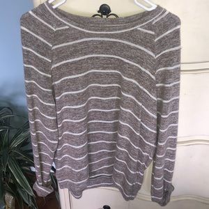 Brown and White striped sweater